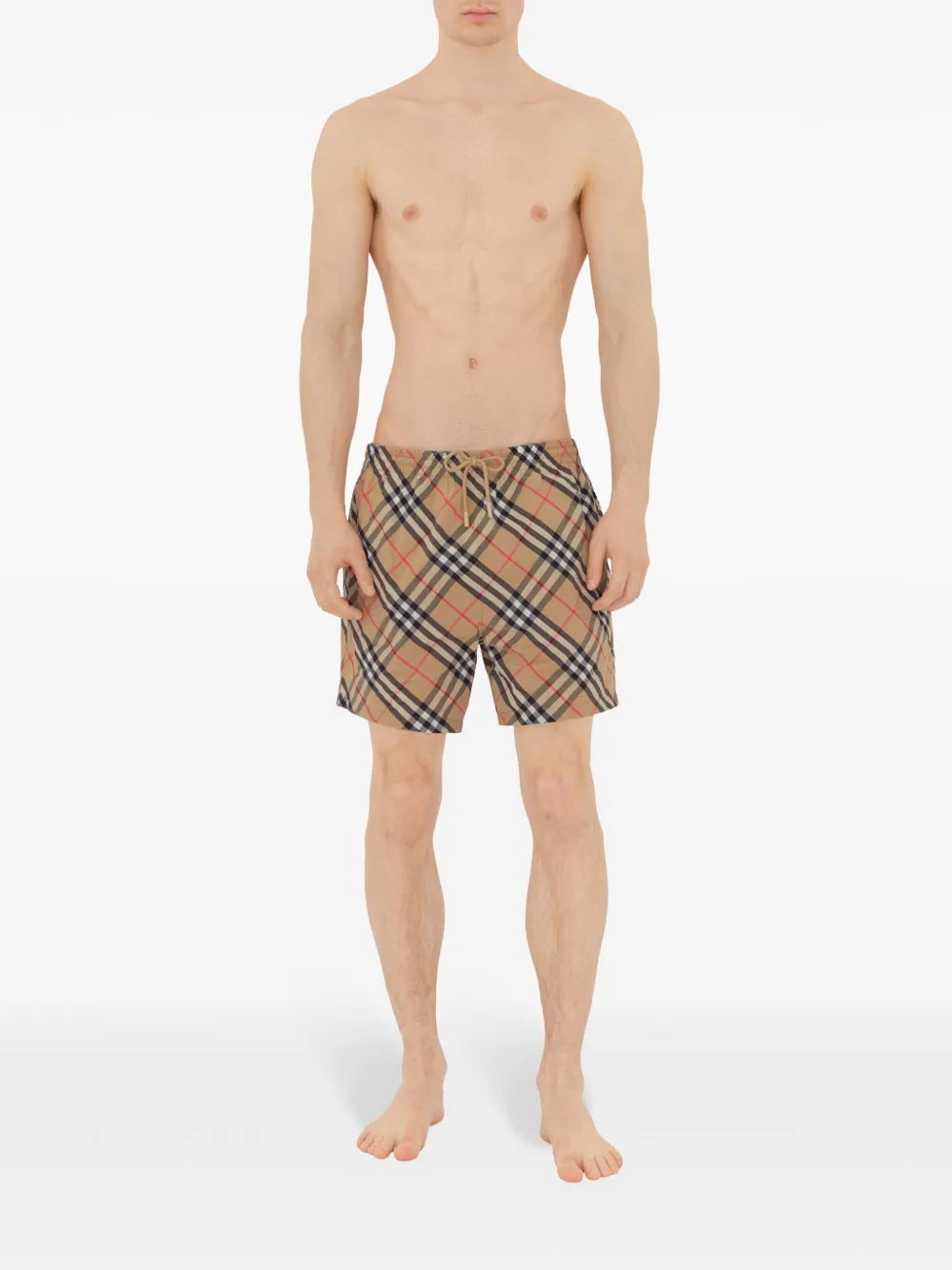 Beachwear Maillot de bain à carreaux Burberry Beige Homme