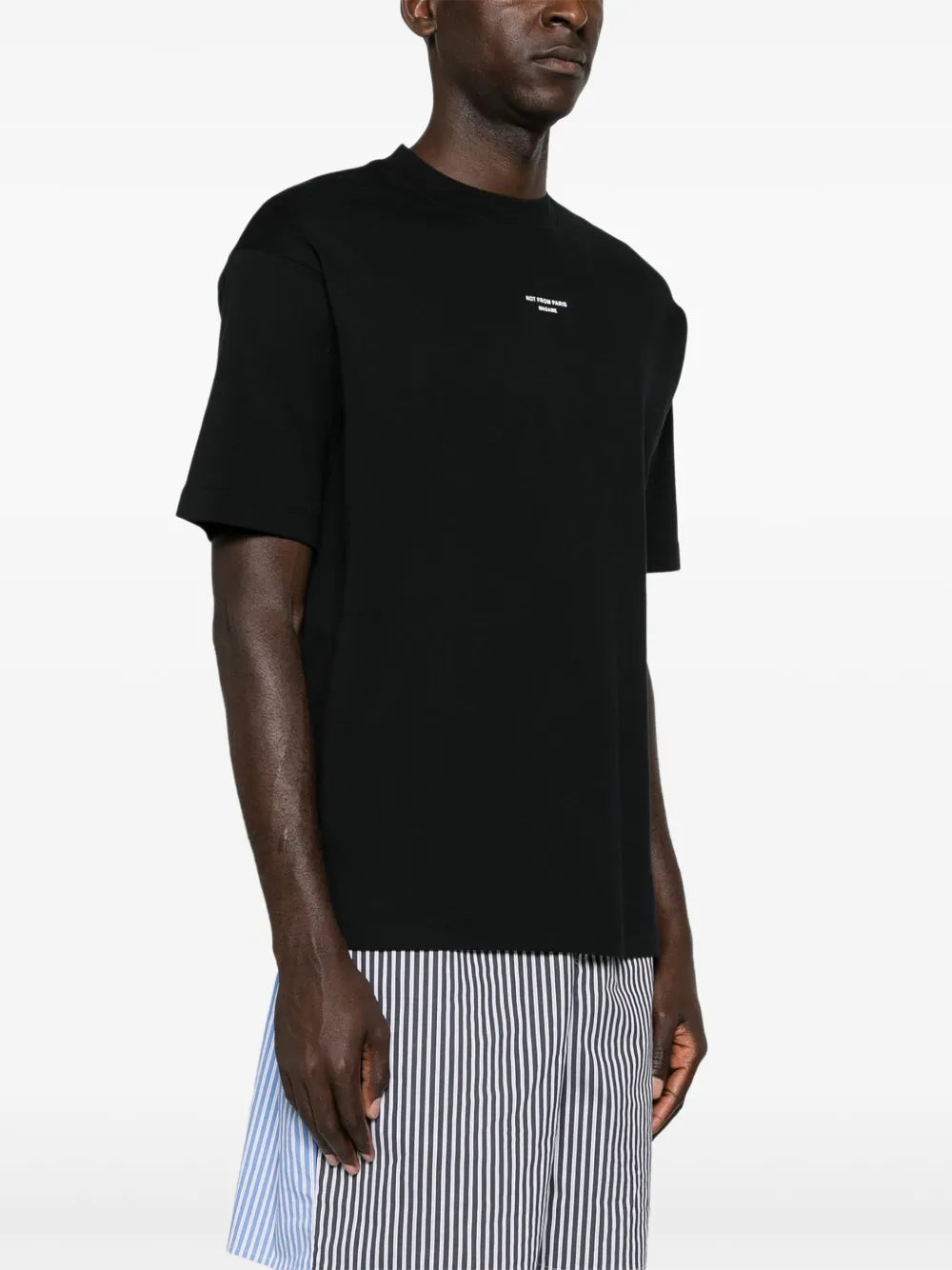 T-Shirts Klassisches schwarzes Slogan-T-Shirt Drole De Monsieur Schwarz Herren