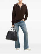 Maille Pull à col cheminée Courrèges Marron Homme