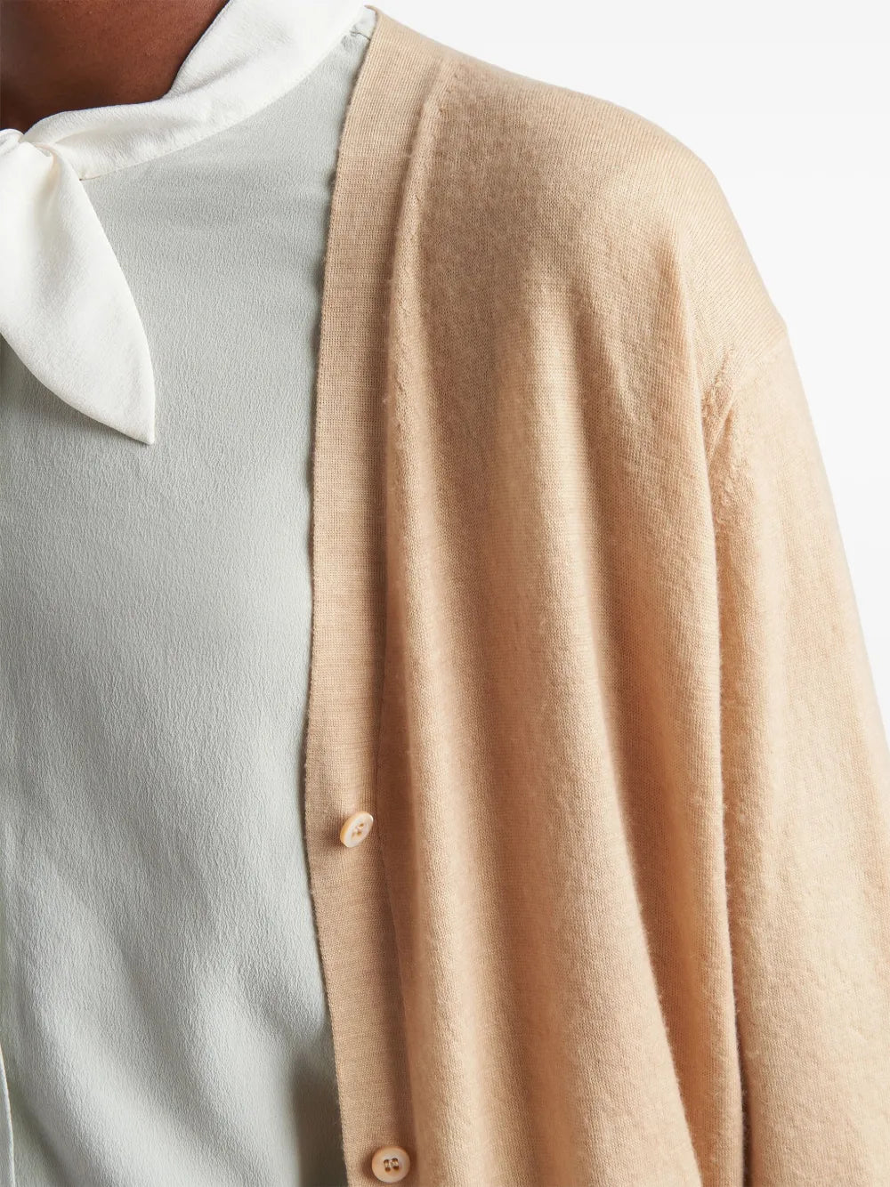 Maille Cardigan en laine Prada Beige Femme