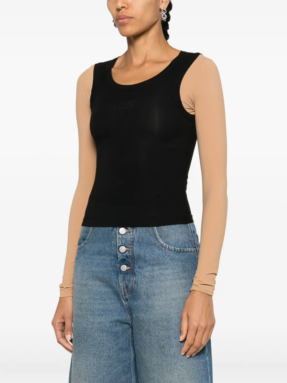 Tops Top bi - matière Mm6 Noir Femme