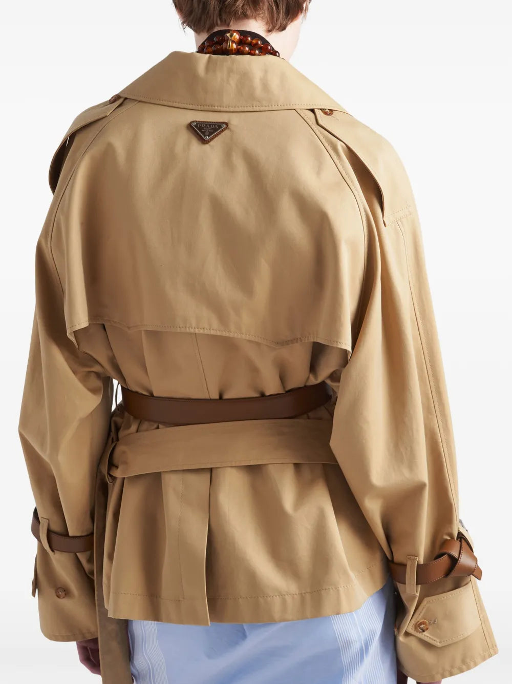 Casacos Casaco Trench Curto Prada Bege Femme