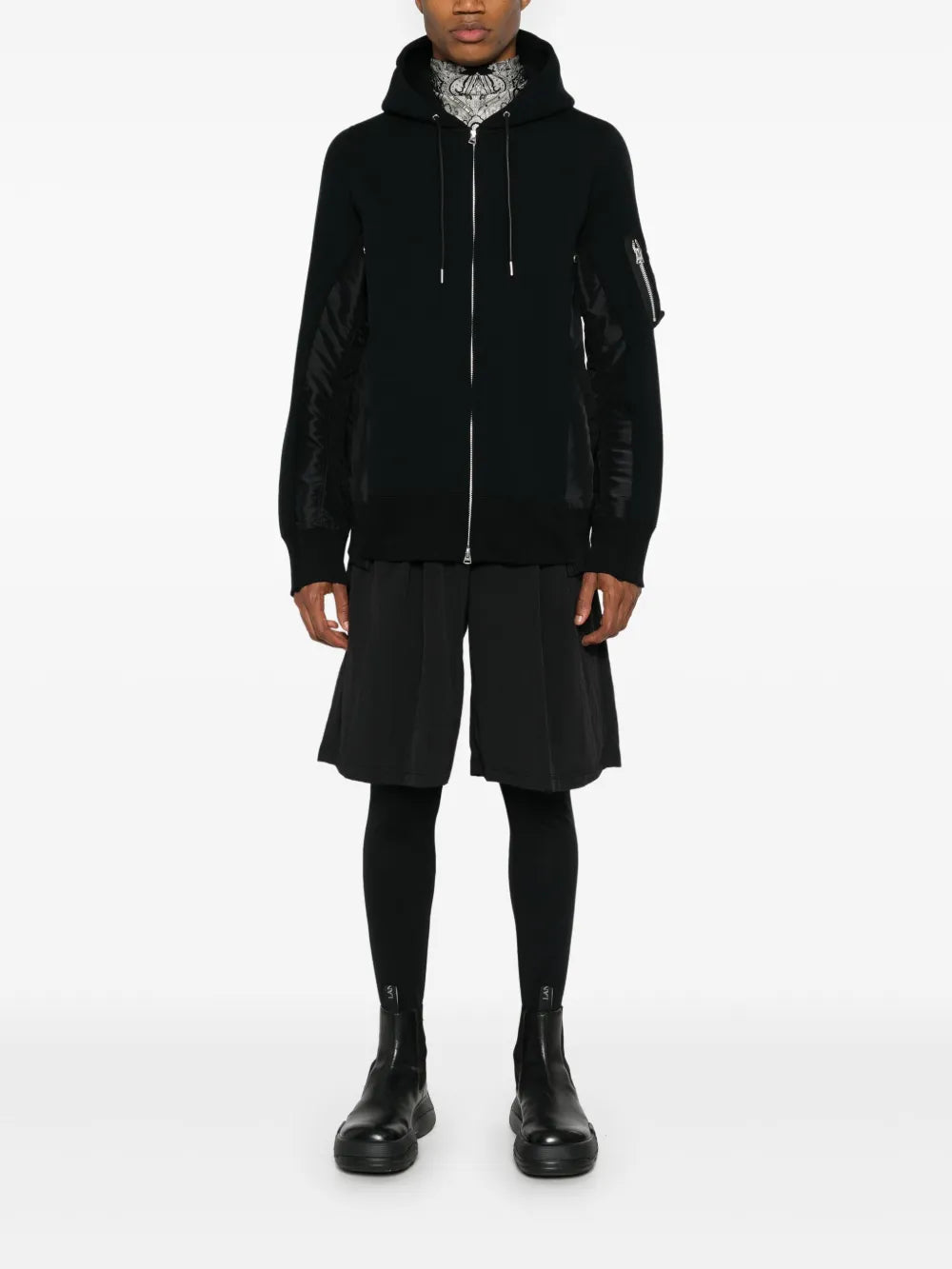 Sweatshirts Two-tone Zipped Sweatshirt Sacai Black Men