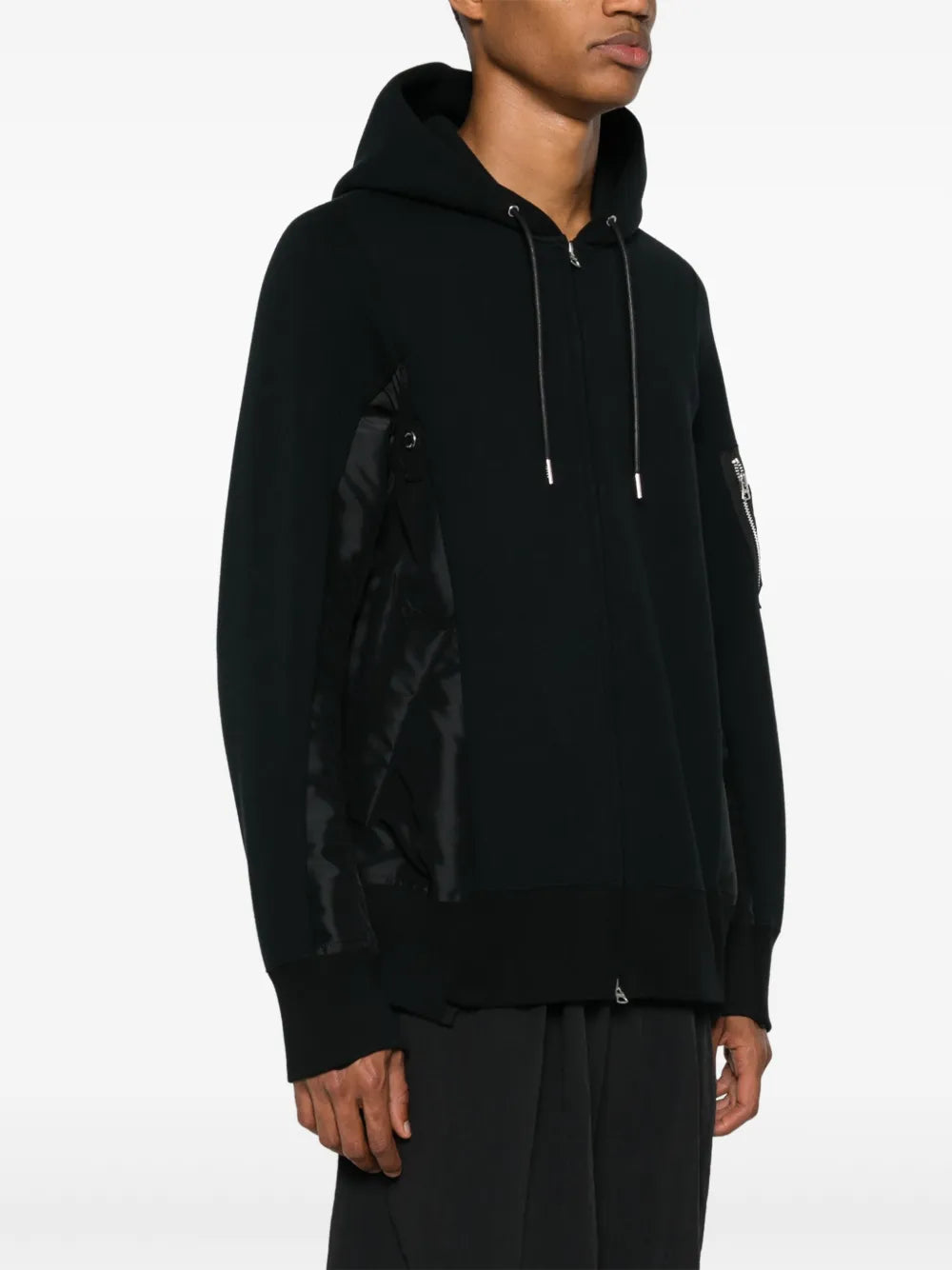 Sweatshirts Two-tone Zipped Sweatshirt Sacai Black Men