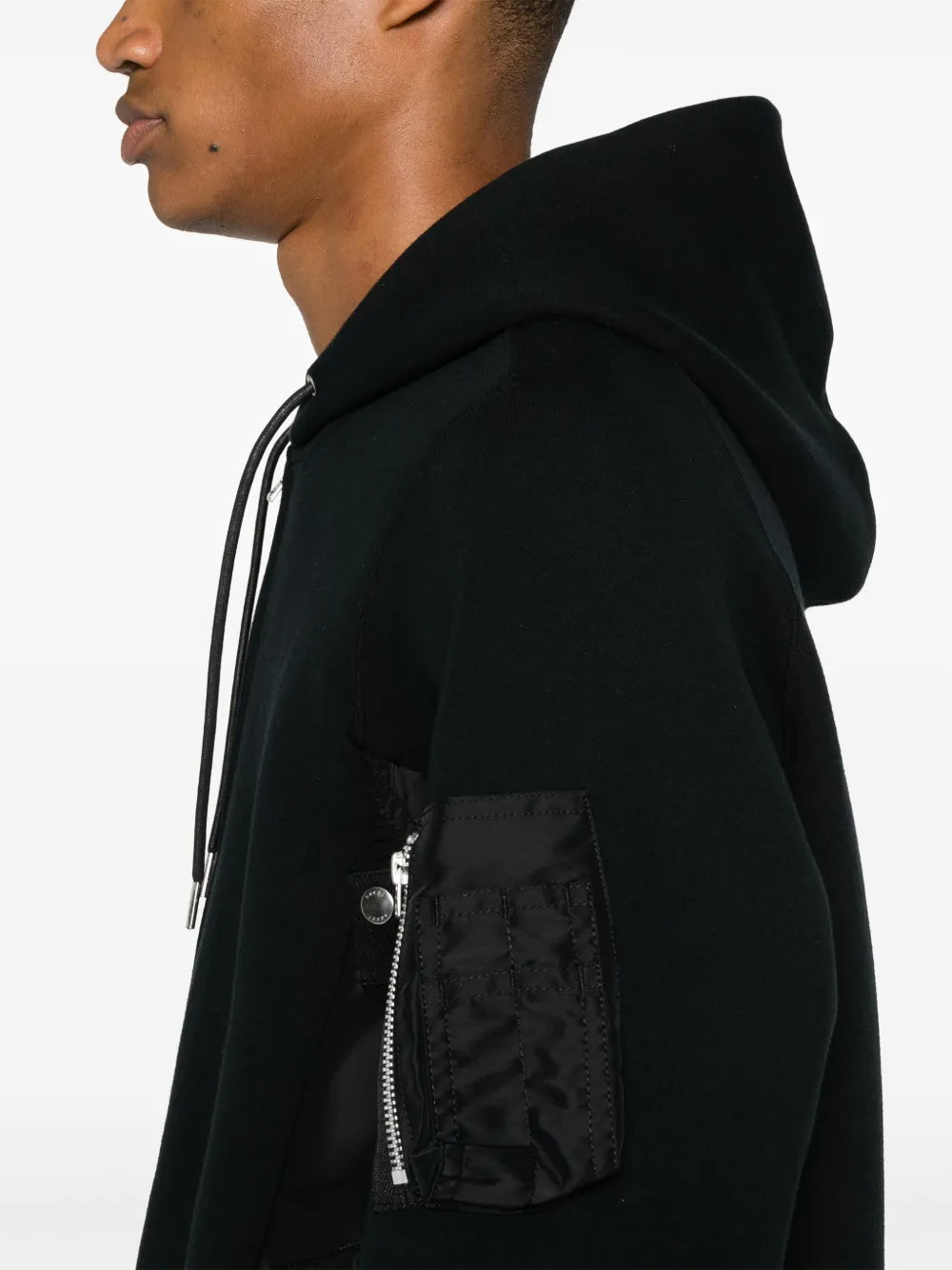 Sweatshirts Two-tone Zipped Sweatshirt Sacai Black Men