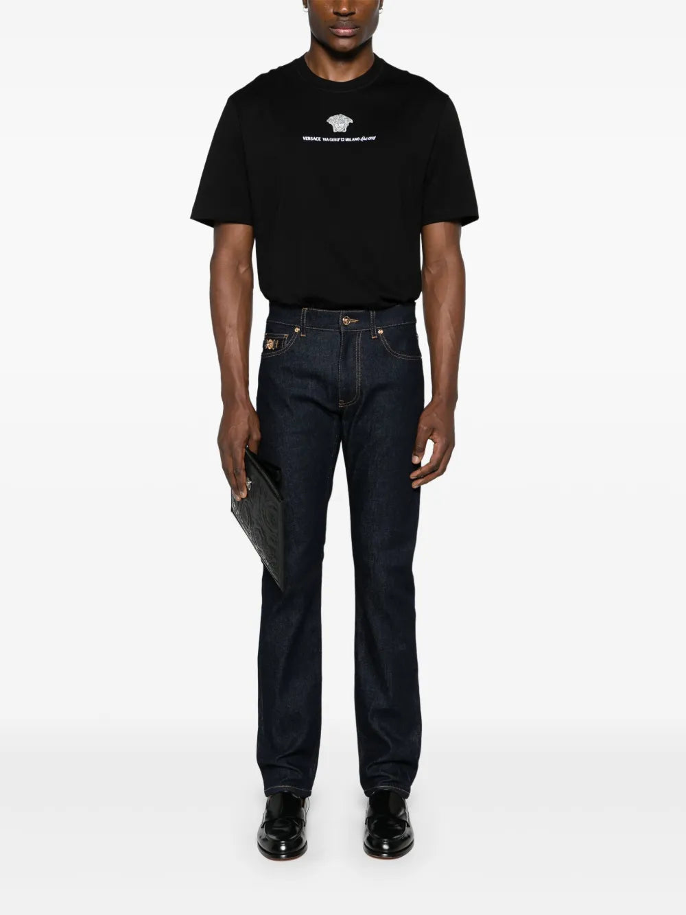 T-shirt T-Shirt Via Gesu Versace Nero Homme