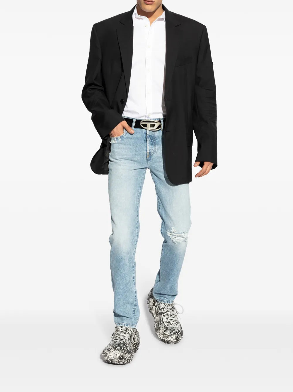 Chemises Chemise S-Fitty-A blanche Diesel Blanc Homme