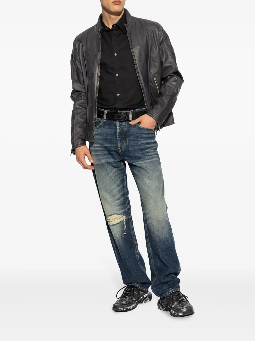 Chemises Chemise S-Fitty-A noire Diesel Noir Homme