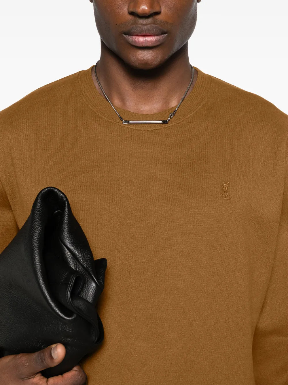 Felpe Felpa YSL Saint Laurent Marrone Homme