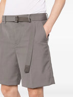 Pantalones Cortos Pantalones Cortos con Cinturón Sacai Gris Hombres