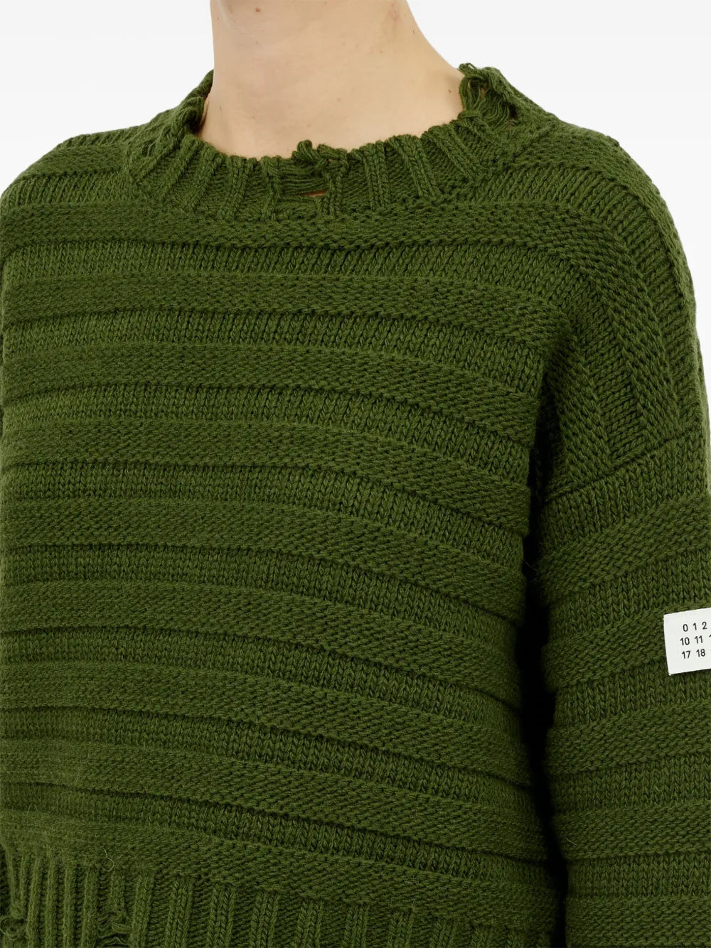 Maglieria Maglione Effetto Usato Mm6 Cachi Femme