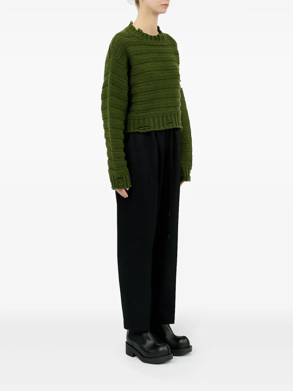 Maglieria Maglione Effetto Usato Mm6 Cachi Femme