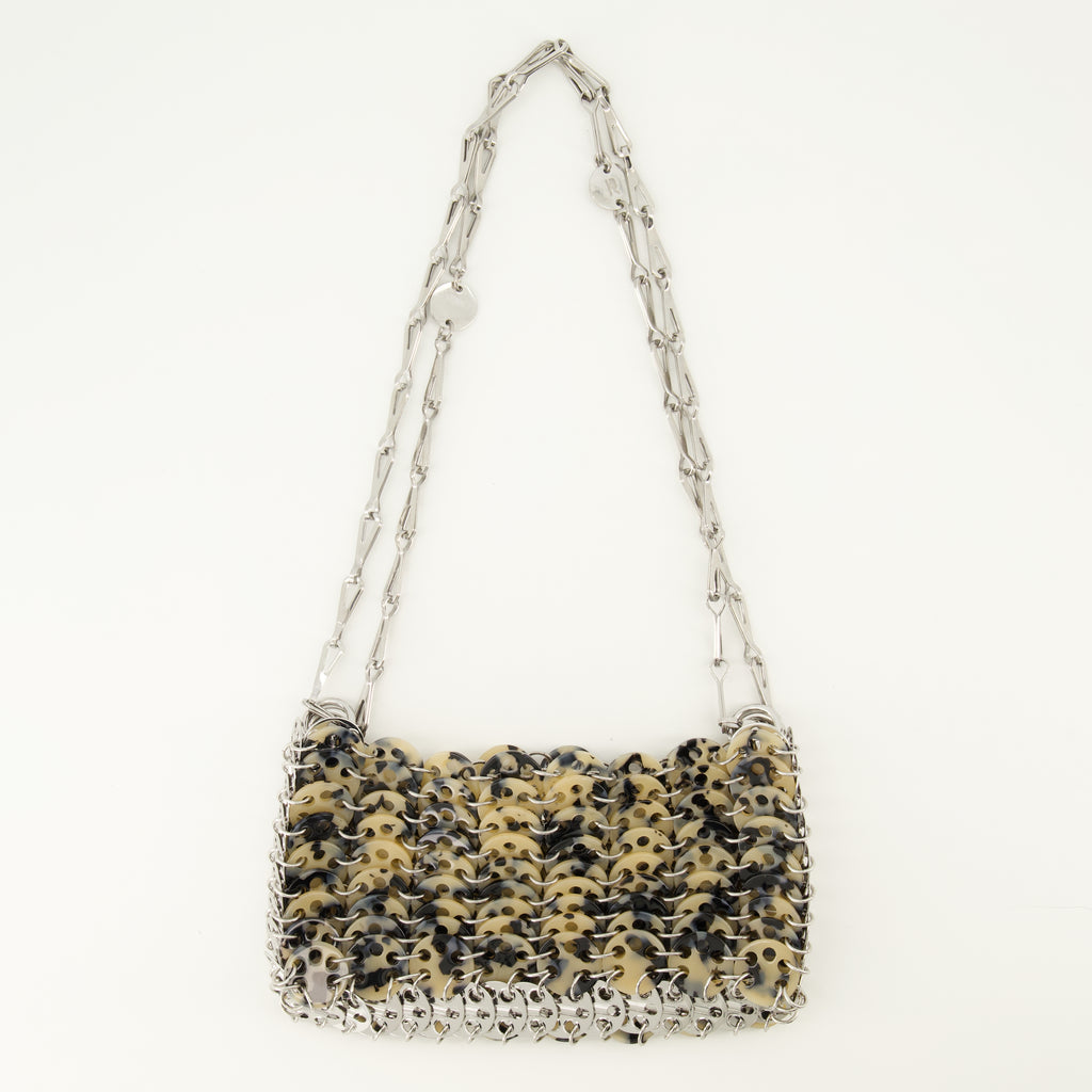 Image de l'article Sac Iconic 1969 nano écailles de tortues de la marque Rabanne pour Femme - Saison Printemps-Été 2026 - Vue de Dos