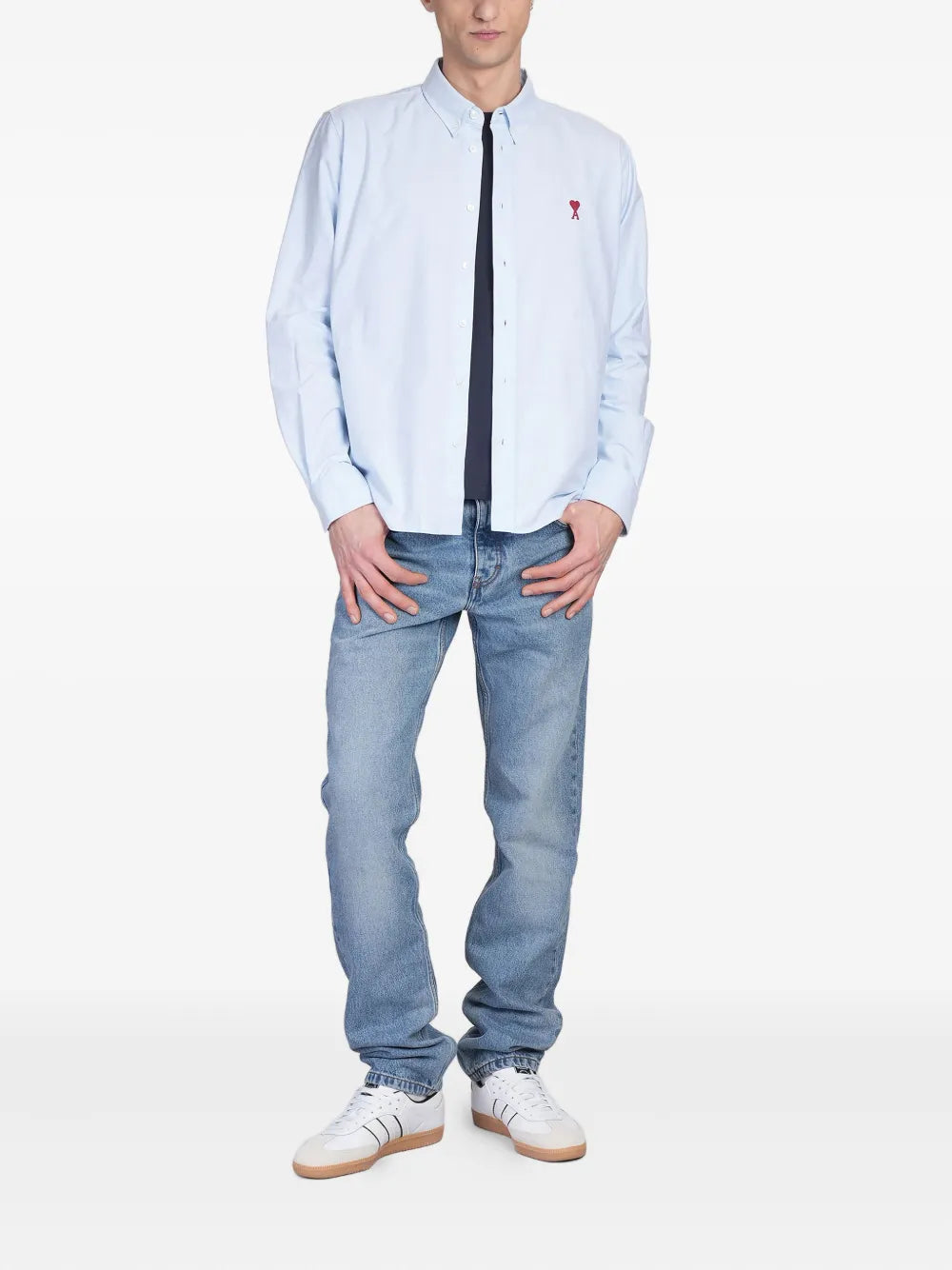 Camisas Camisa de Algodão Ami PARIS Azul Unissex