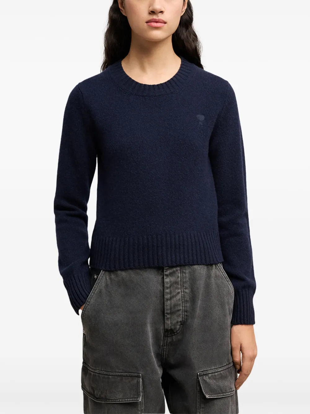 Maille Pull AMI de coeur Ami PARIS Bleu foncé Femme
