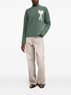 Malhas AMI de Coeur Turtleneck Ami PARIS Verde Unissex
