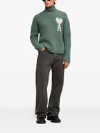 Malhas AMI de Coeur Turtleneck Ami PARIS Verde Unissex