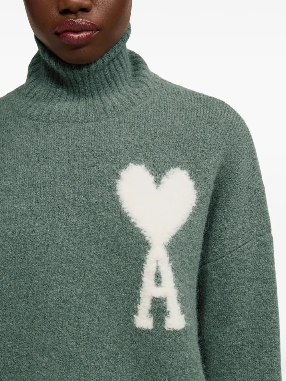 Malhas AMI de Coeur Turtleneck Ami PARIS Verde Unissex