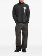 Prendas de punto AMI de Coeur Cuello Alto Ami PARIS Gris Unisexo