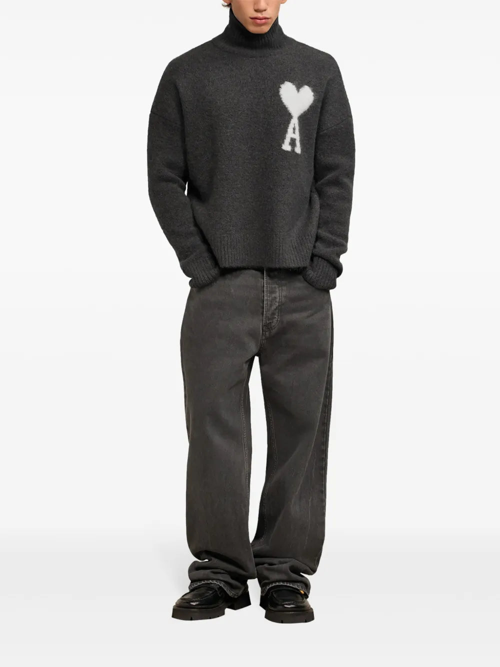 Malhas AMI de Coeur Gola Alta Ami PARIS Cinza Unissex