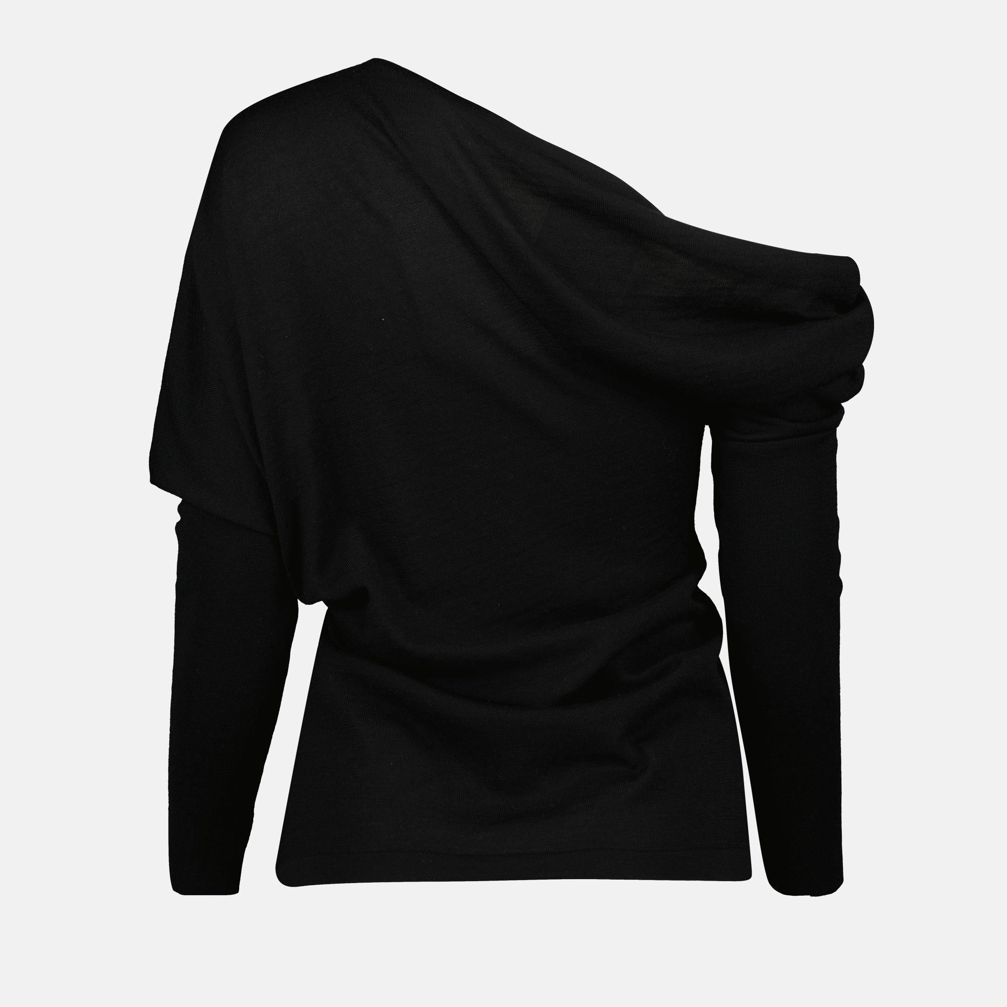 Maille Pull en laine à col drapé Moschino Noir Femme