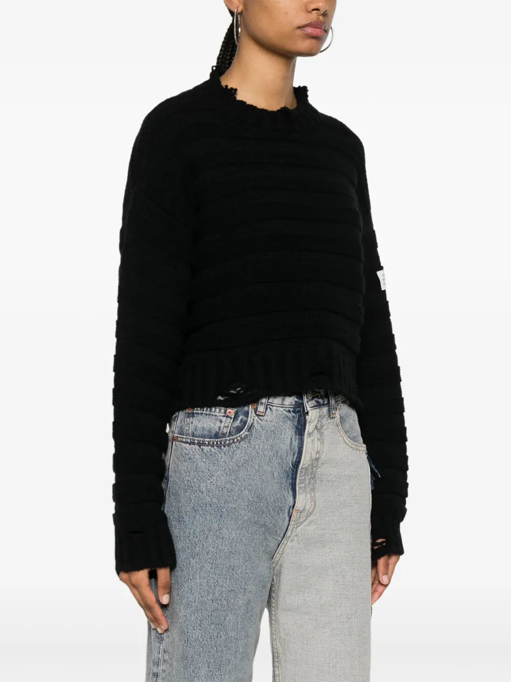 Maille Suéter de Lana Mm6 Noir Femme