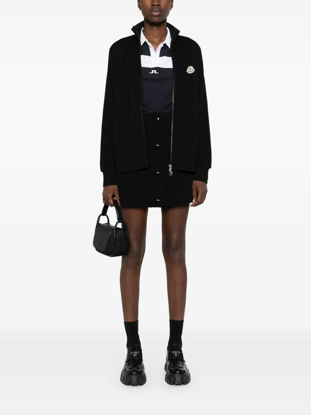 Vestes Veste en laine zippée Moncler Noir Homme