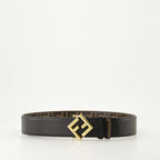 Cintos Cinto Reversível FF Diamonds Fendi Marrom Mulheres