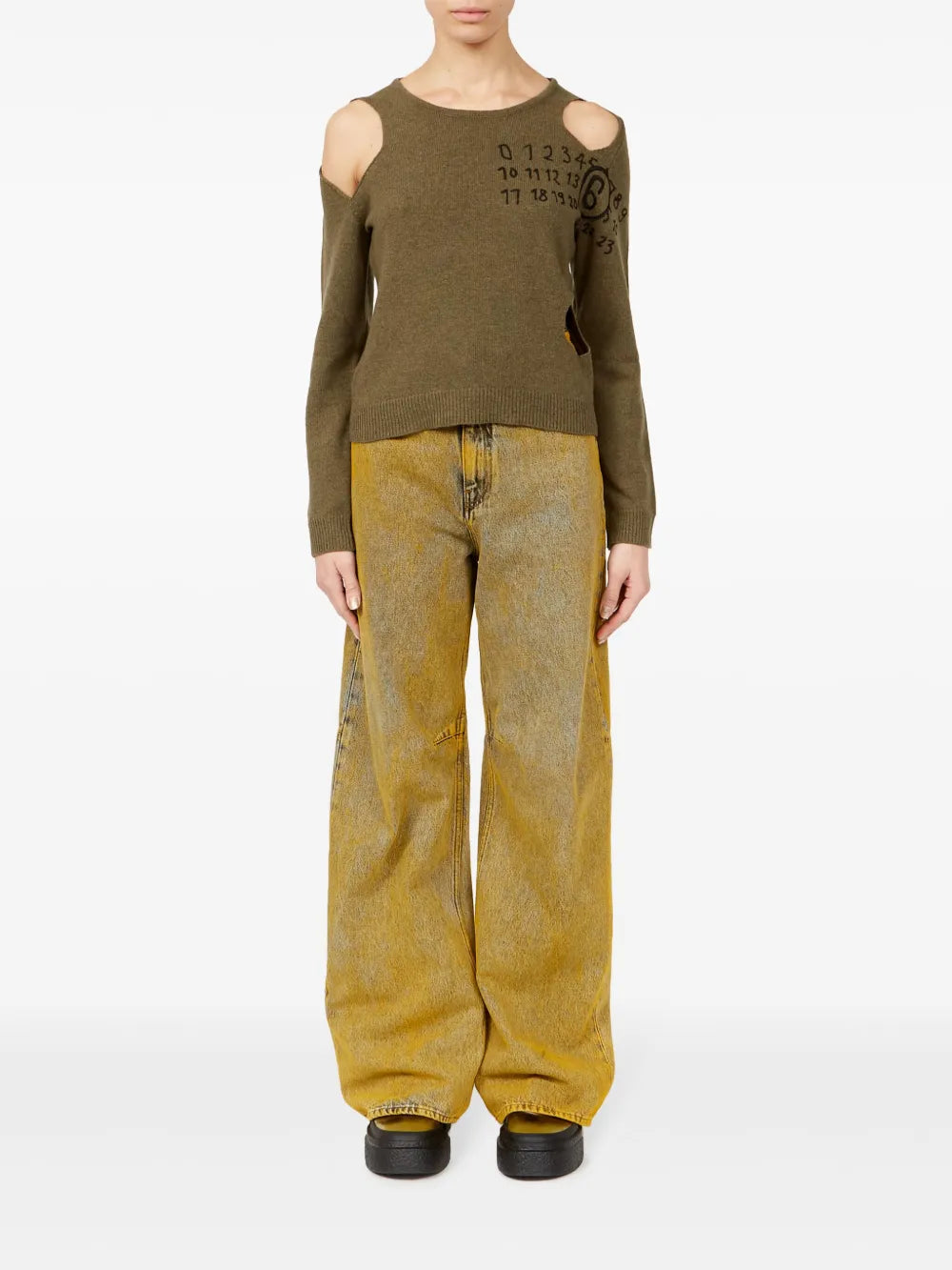 ニットウェア ホールセーター Mm6 カーキ Femme