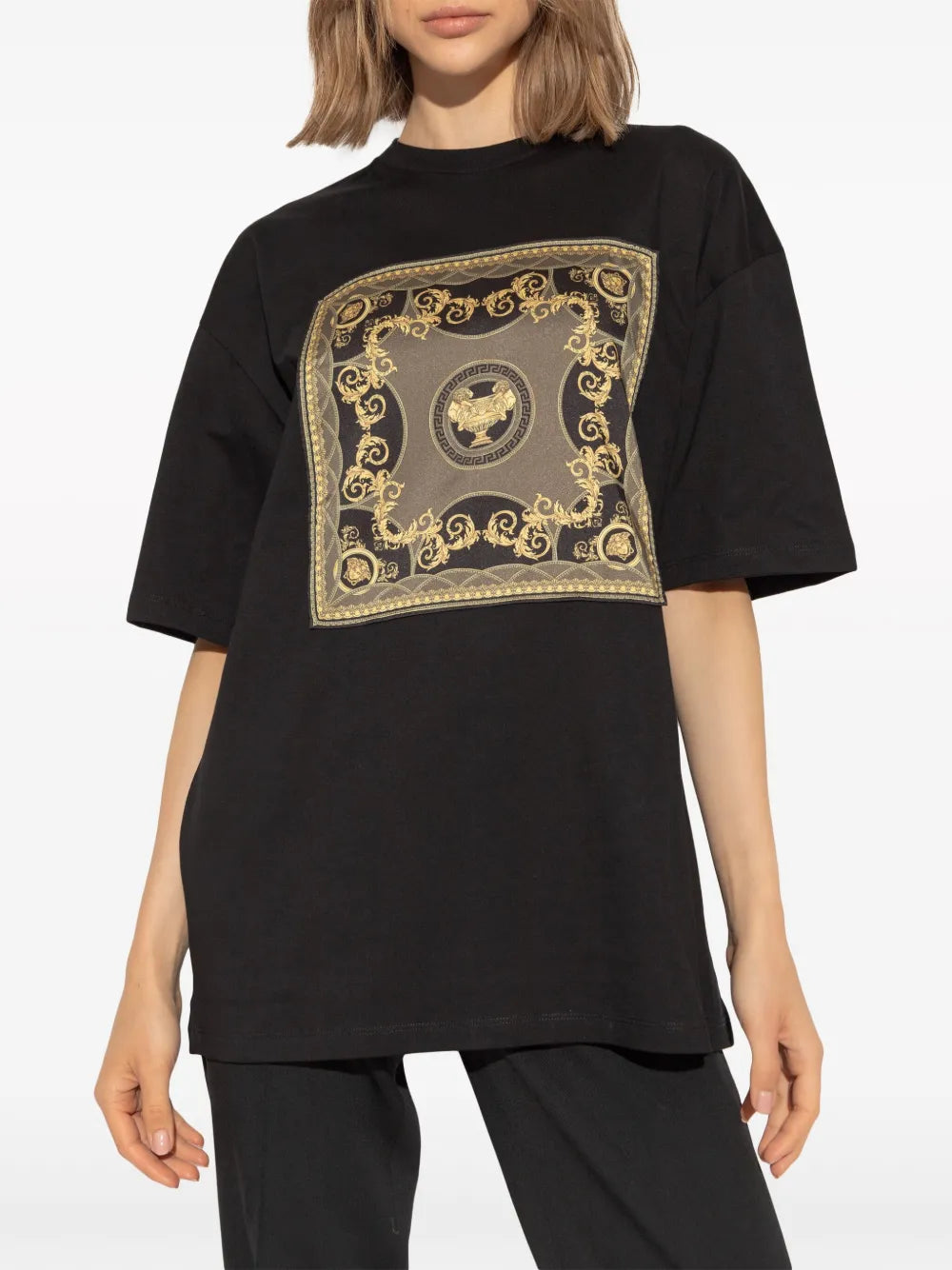 Camisetas T-shirt The Gods' Cut Versace Negro Mujeres