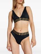 Beachwear Haut de maillot Bordure Greca Versace Noir Femme