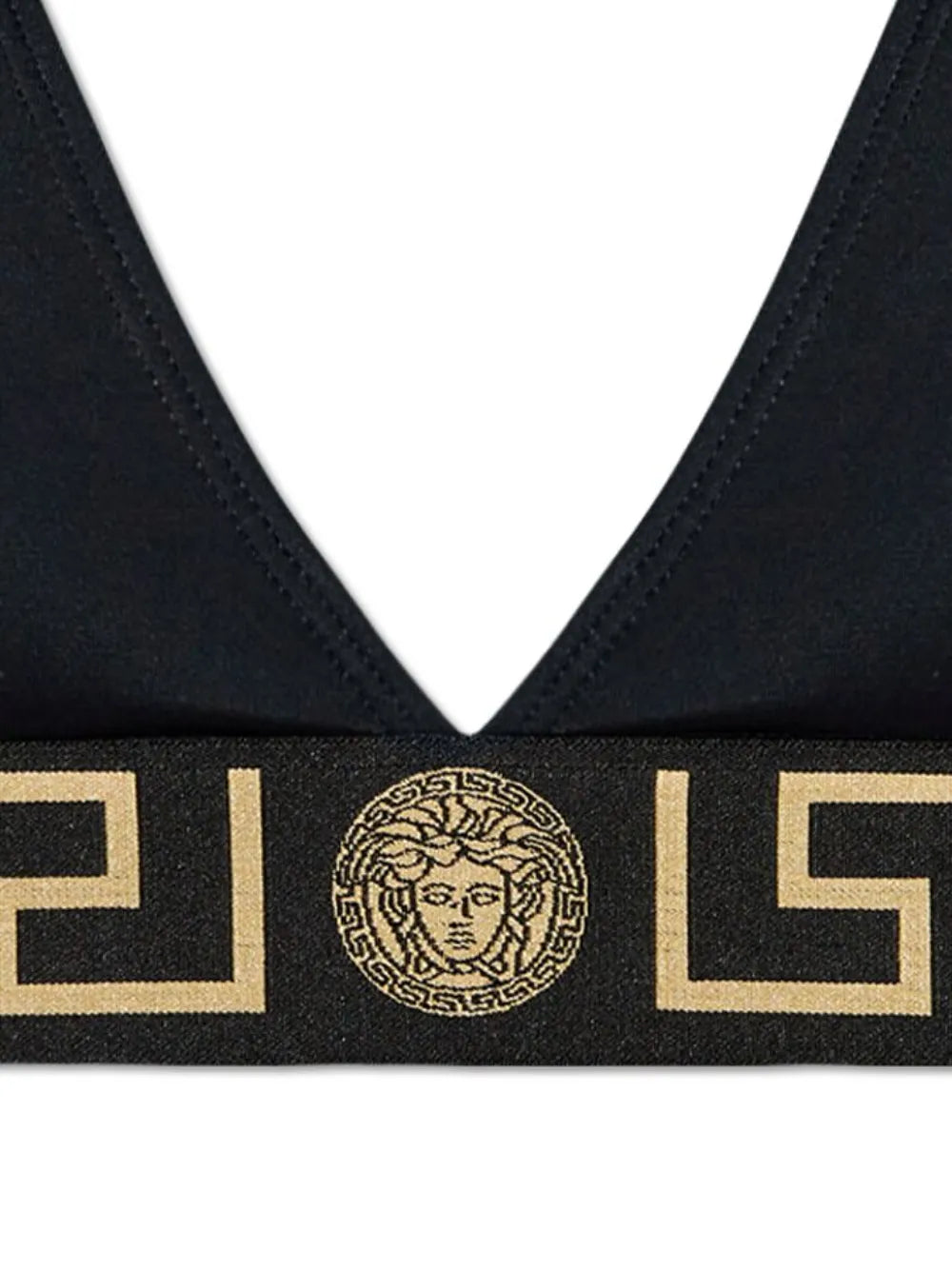 Beachwear Haut de maillot Bordure Greca Versace Noir Femme