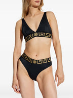 Beachwear Medusa Greca Bikini Bottom Versace Black Femme