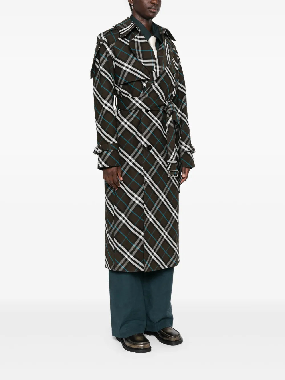 Manteaux Trench-coat à carreaux Burberry Gris Femme