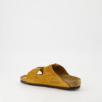 オープントゥシューズ アリゾナサンダル Birkenstock 茶色 Femme