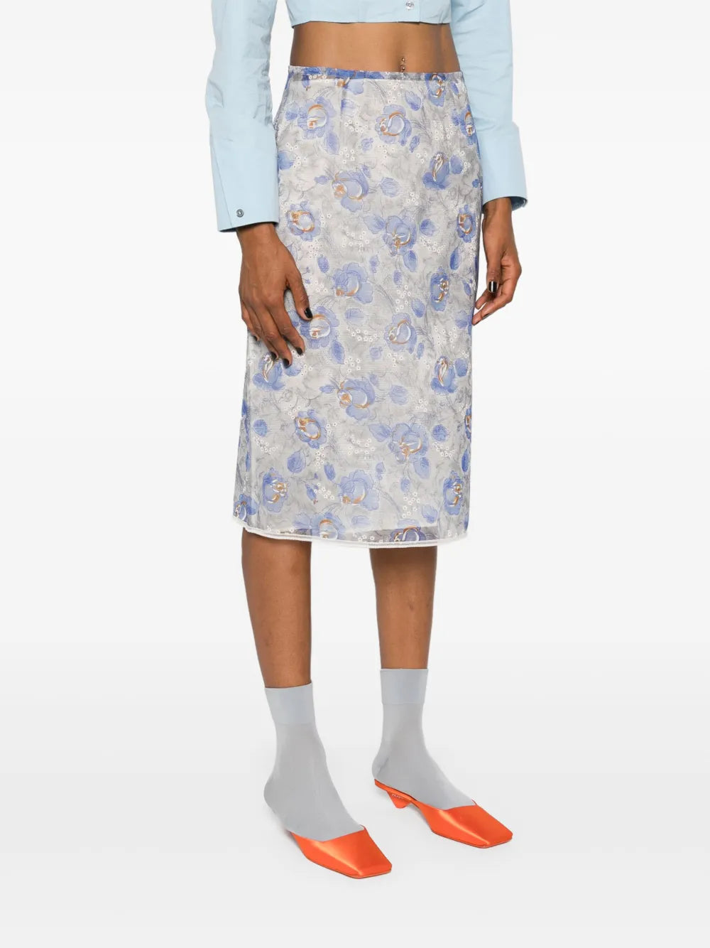 Jupes Jupe en nylonette imprimée Prada Violet Femme