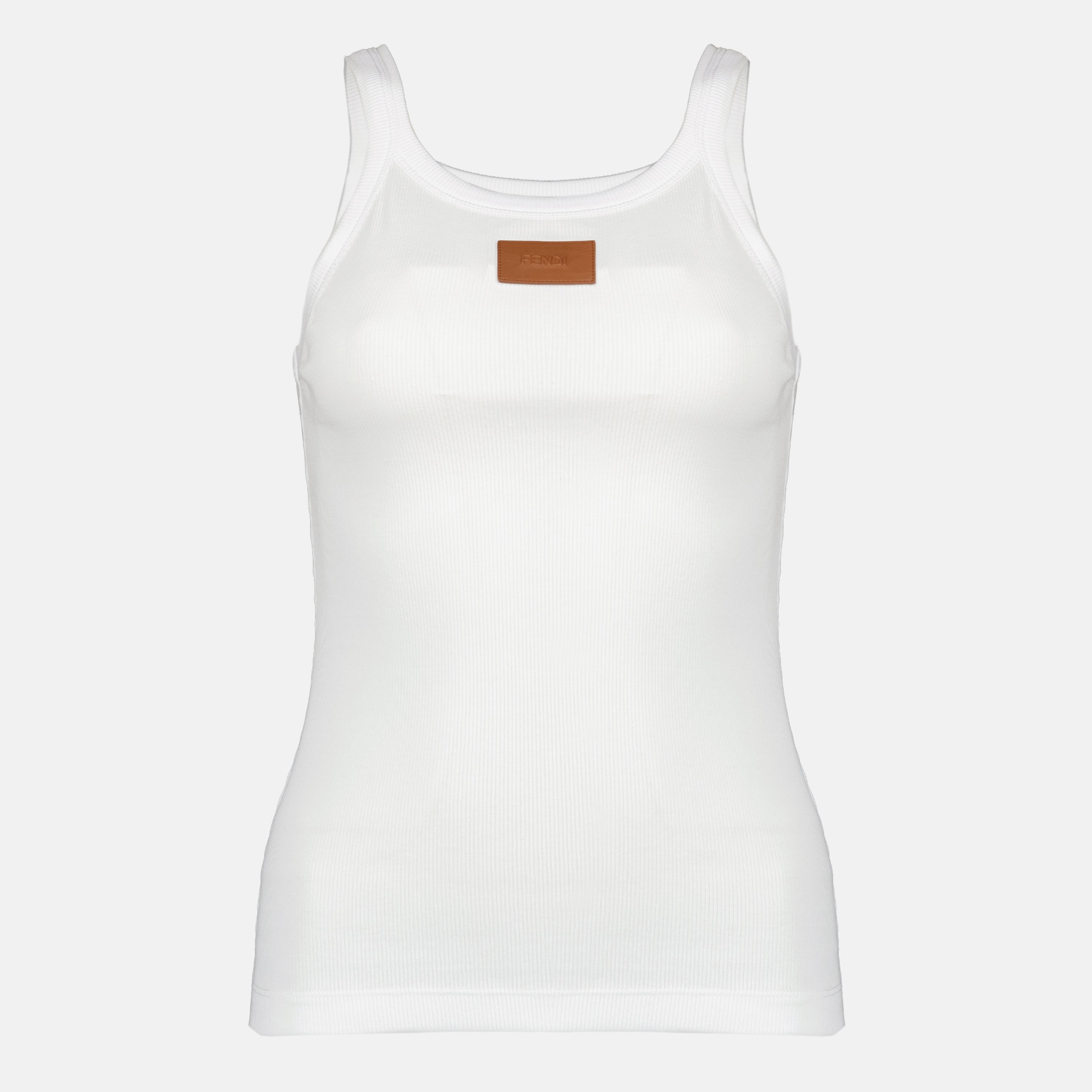 Tops Débardeur en coton blanc Fendi Blanc Femme