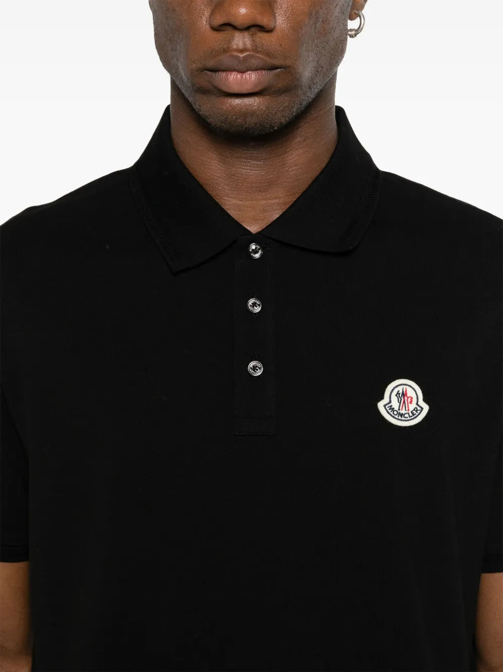 Polos Polo de Algodón Piqué Moncler Negro Hombres