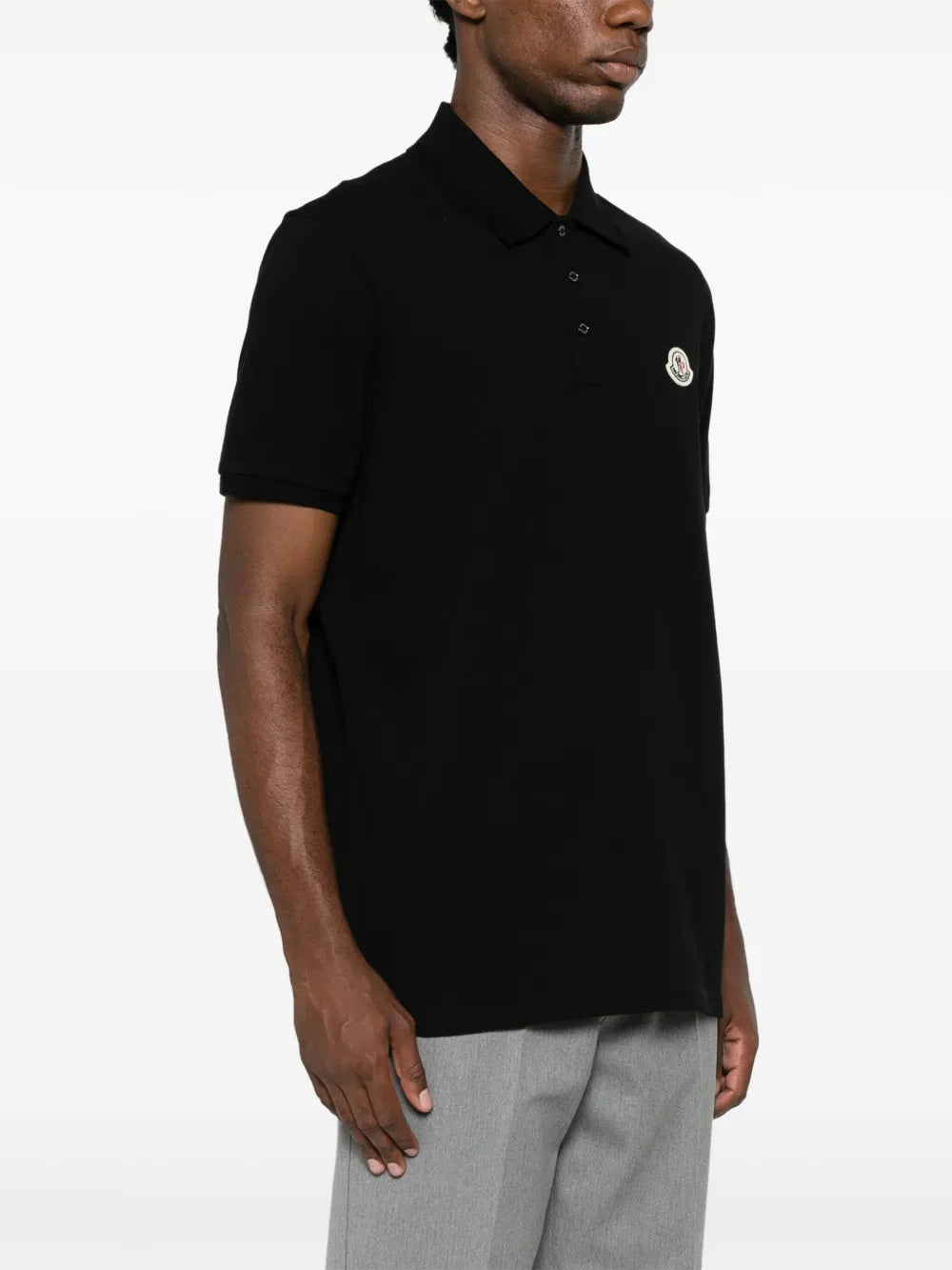 Polos Polo de Algodón Piqué Moncler Negro Hombres