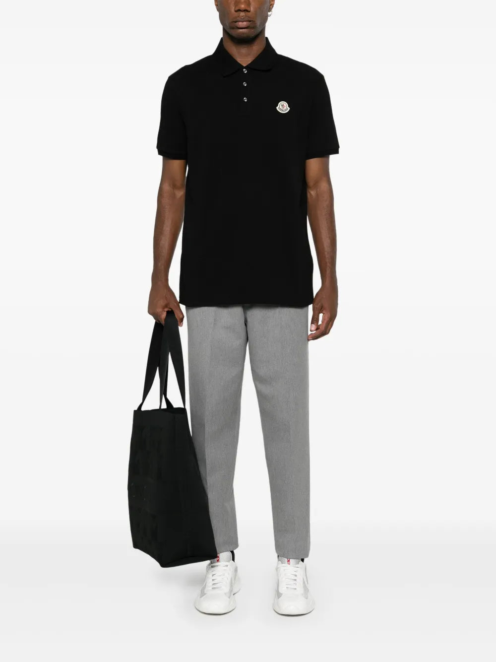 Polos Polo de Algodón Piqué Moncler Negro Hombres