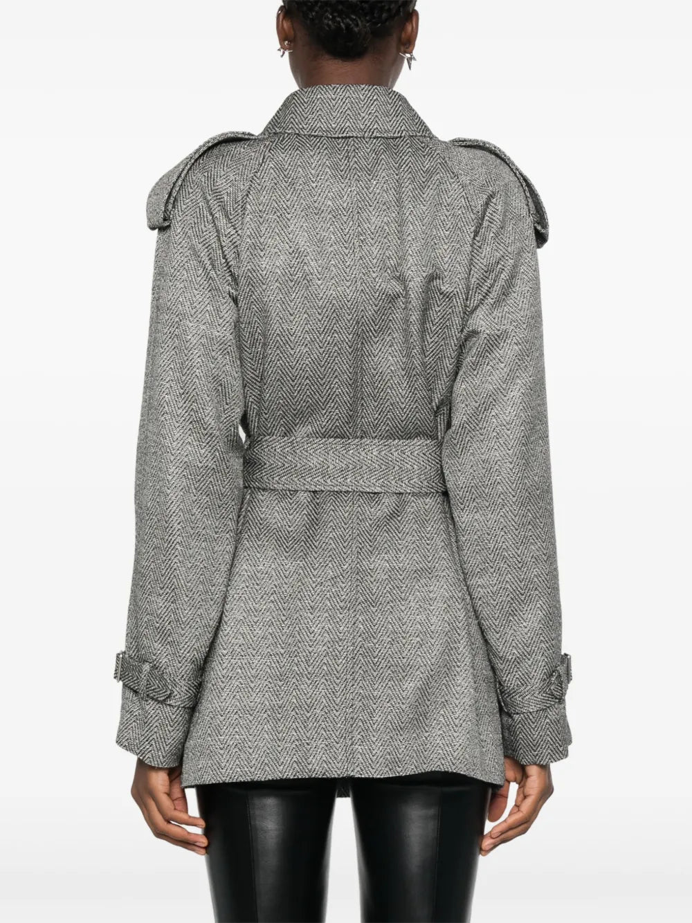 コート ウールとシルクのトレンチコート Burberry グレー Femme