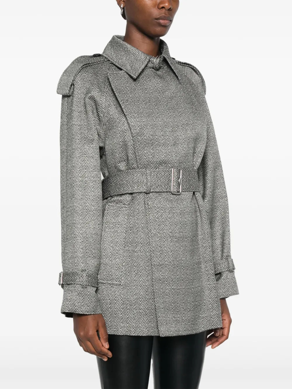 コート ウールとシルクのトレンチコート Burberry グレー Femme