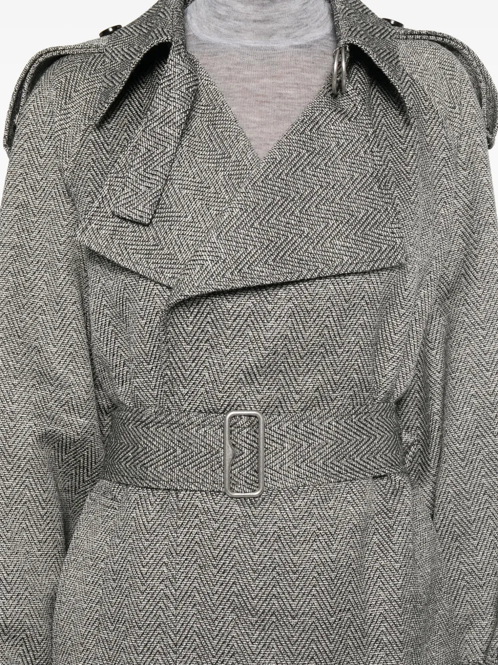 コート ウールとシルクのトレンチコート Burberry グレー Femme
