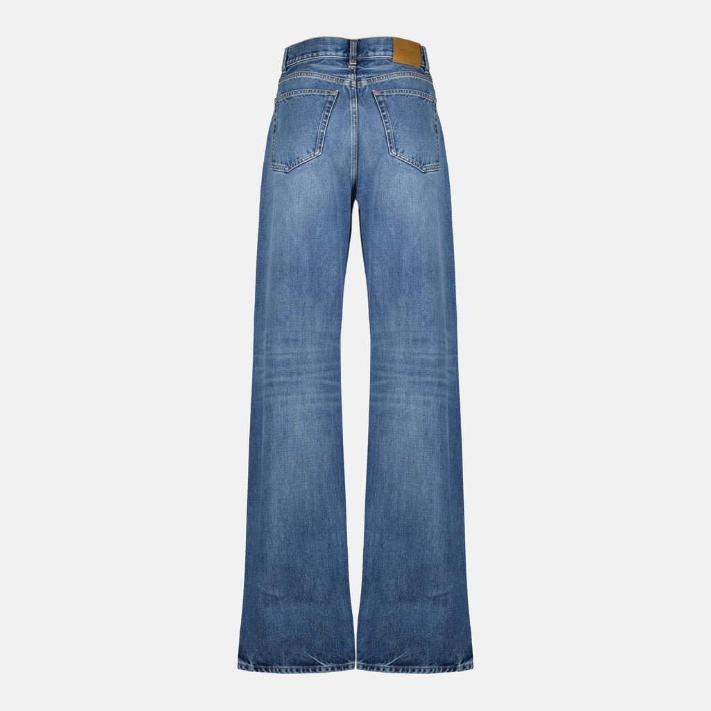 Imagen de los jeans baggy de denim de la marca Saint Laurent para mujer - Temporada Otoño-Invierno 2025 - Vista Trasera