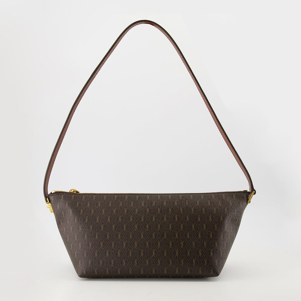 サン・ローランのメンズブラウンモノグラムバッグの画像 - 2026年春夏コレクション - 前面ビュー