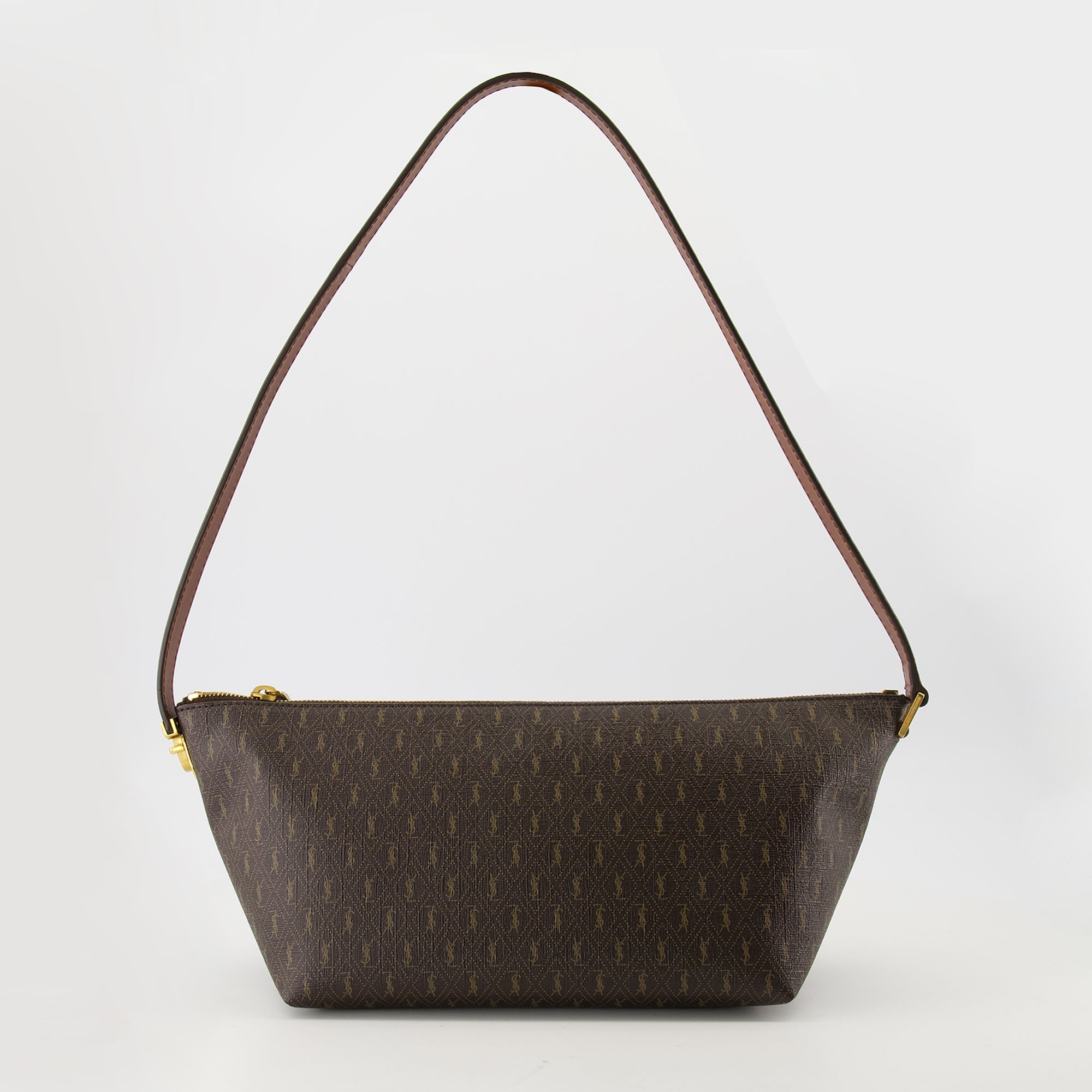 Image of the Saint Laurent Men's Brown Monogram Bag - Spring-Summer 2026 - Front View