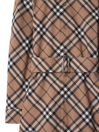 Vestidos Vestido Camisa Xadrez Burberry Bege Femme