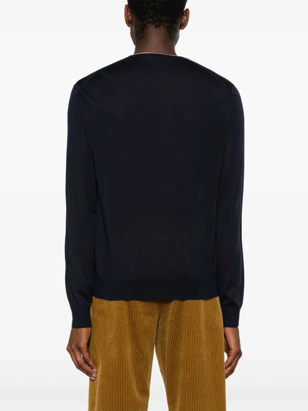 Maille Pull en laine fine Prada Bleu foncé Homme