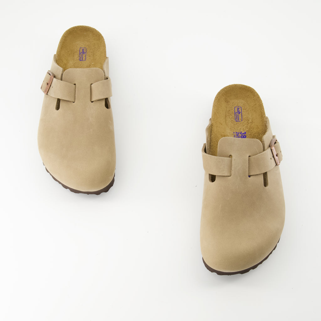 Chaussures ouvertes Mules Boston Birkenstock Beige Femme