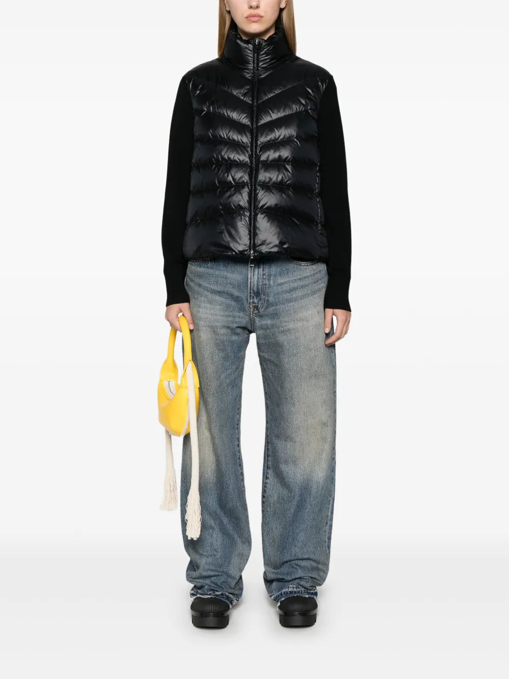 Vestes Veste bi-matière Moncler Noir Femme